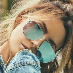 Quay X Desi Perkins High Key Sunglasses in Blue